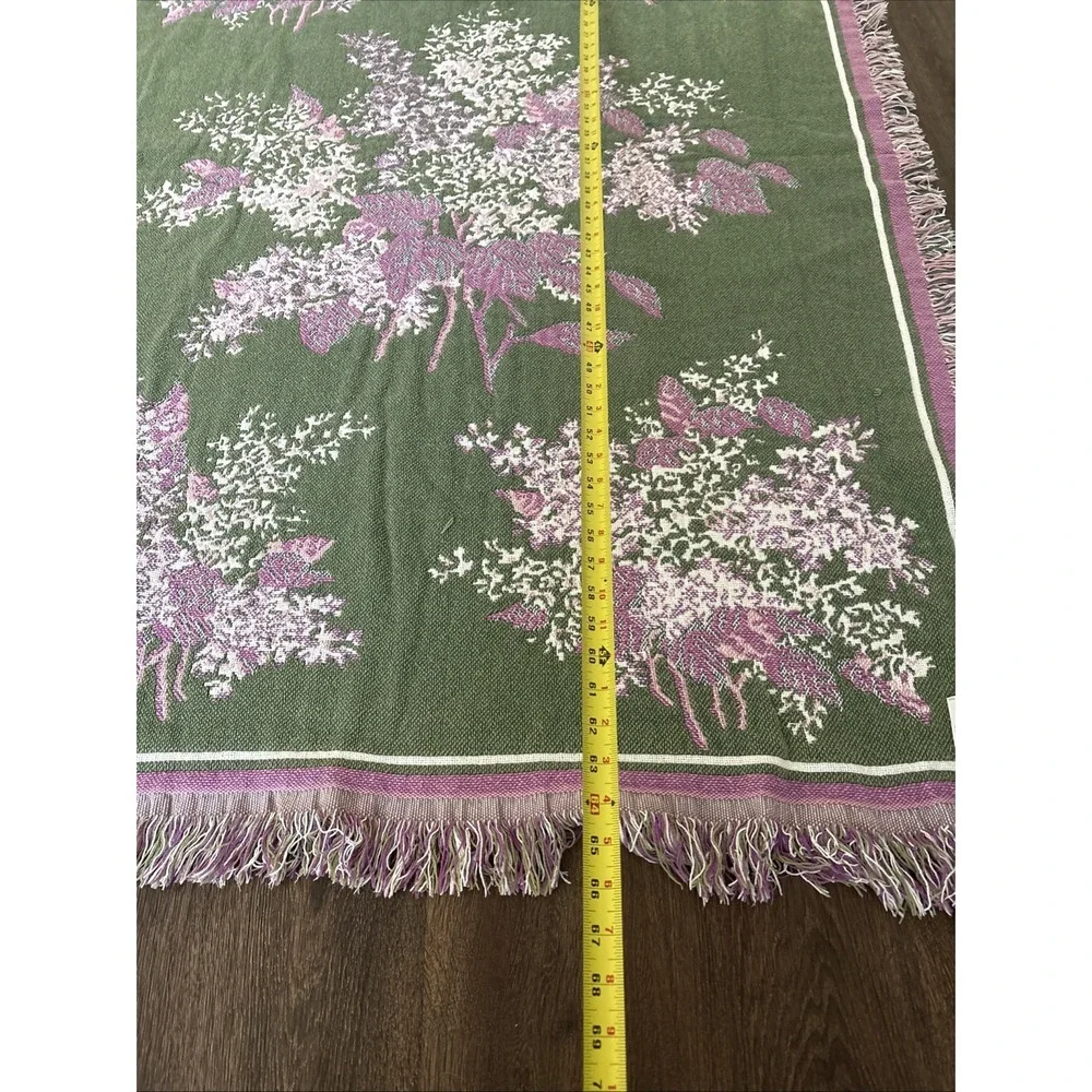 Vintage Beacon Hygrenda Blanket Cottagecore Floral Fringe Woven Throw Shabbychic